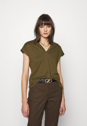 Anna Field Best Deal Basic T-Shirt Dam Khaki | SE-QEYKNA412