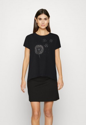 Anna Field Best Sale Print T-Shirt Dam Svarta | SE-QZHPOU086