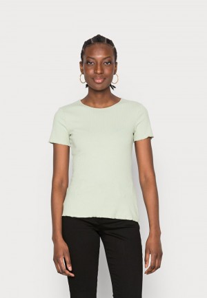 Anna Field Brand New Basic T-Shirt Dam Ljusgröna | SE-ZQYPVT693