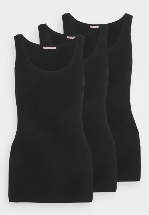 Anna Field Brand New Basic Tank 3Er Pack Top T-Shirt Dam Svarta | SE-PWIAET375