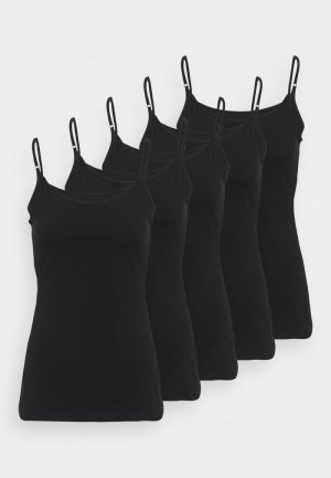 Anna Field Cheap 5 Pack Top T-Shirt Dam Svarta | SE-ZITGPM913