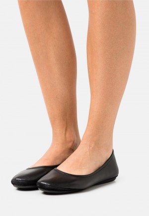 Anna Field Cheapest Leather Ballet Pumps Ballerina Dam Svarta | SE-KYLFAJ046