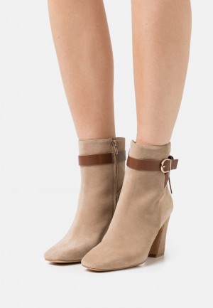 Anna Field Discount Leather High Klackar Stövletter Dam Beige | SE-UXTJMK652