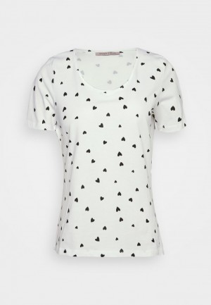 Anna Field Discount Print T-Shirt Dam Vita | SE-NETOIP514