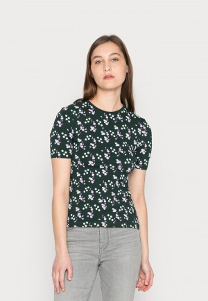 Anna Field Flash Sale Print T-Shirt Dam Gröna | SE-UJZTPL268