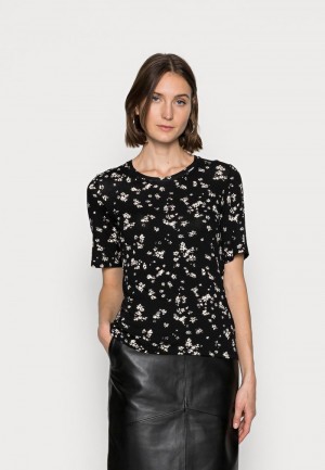 Anna Field Flash Sale Print T-Shirt Dam Svarta | SE-EASQYL978