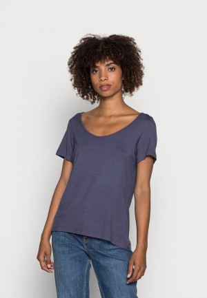 Anna Field Hot Sale Basic T-Shirt Dam Blå | SE-IYWCHT512