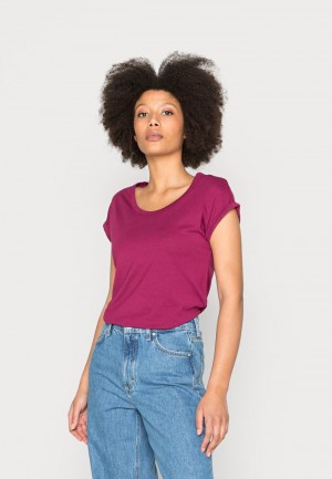 Anna Field Hot Sale Basic T-Shirt Dam Mörkröda | SE-EINSWQ982