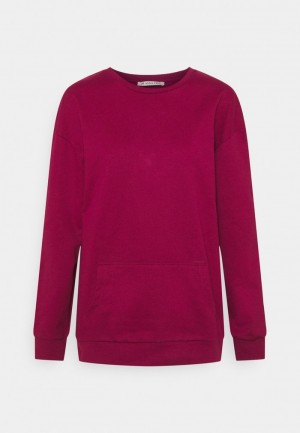 Anna Field Hot Sale Crew Neck With Pocket Sweatshirt Pullover Dam Röda | SE-IGKXLE095