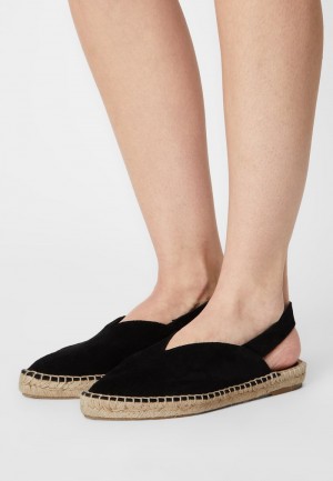 Anna Field Hot Sale Leather Espadrilles Ballerina Dam Svarta | SE-XCSTOZ893