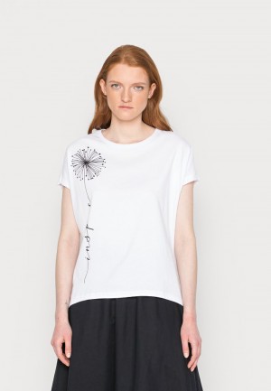 Anna Field New Print T-Shirt Dam Vita | SE-OLMAHN687