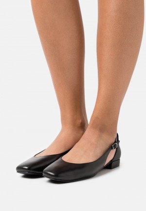 Anna Field Top 10 Leather Ballet Pumps Ballerina Dam Svarta | SE-UTWXRM657