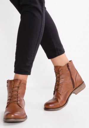 Anna Field Top 10 Leather Booties Stövletter Dam Bruna | SE-RWMGEJ546