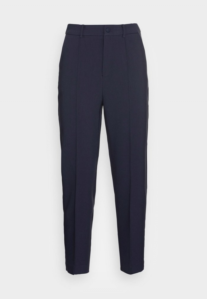 Anna Field Best Deal Basic Bussiness Pants With Pintucks Långbyxor Dam Mörkblå | SE-UKOTLX937