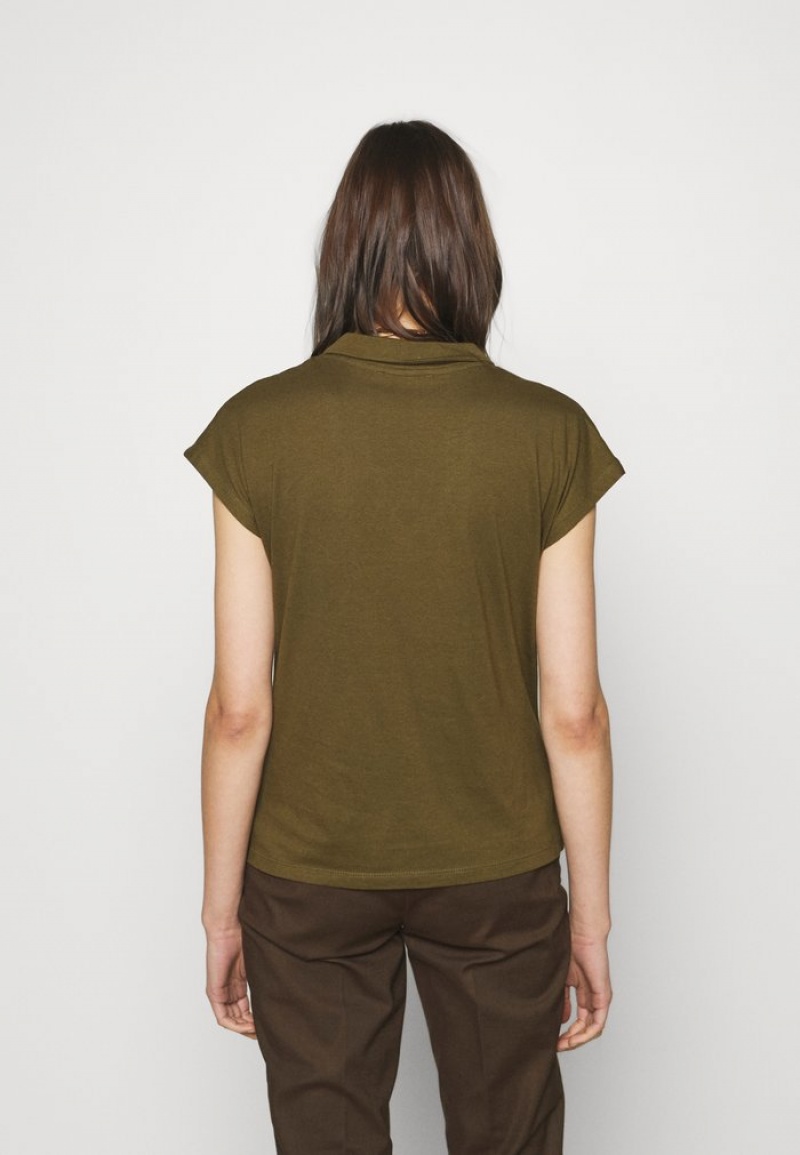 Anna Field Best Deal Basic T-Shirt Dam Khaki | SE-QEYKNA412