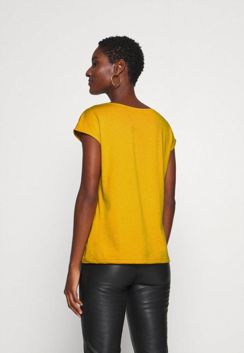 Anna Field Best Deal Basic T-Shirt Dam Mörkgula | SE-PVNOBW918