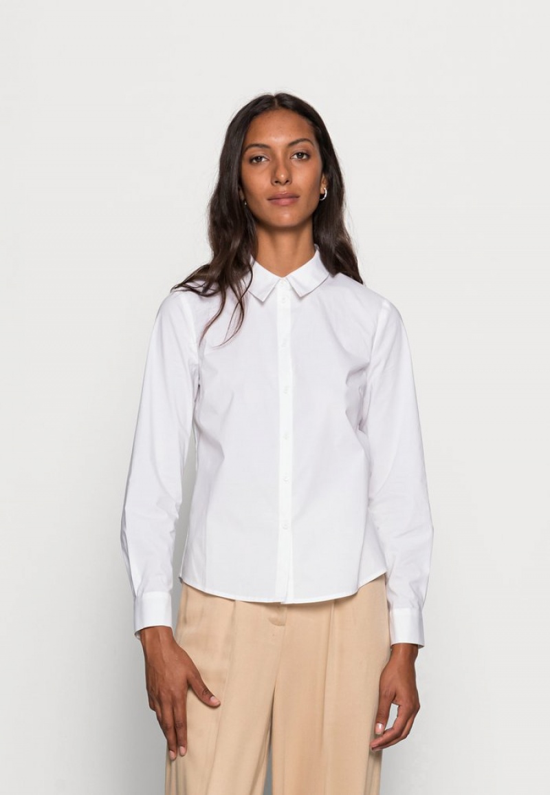 Anna Field Best Deal Business Regular Button-Down Blus Dam Vita | SE-XHZQKO691