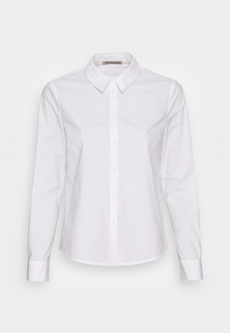 Anna Field Best Deal Business Regular Button-Down Blus Dam Vita | SE-XHZQKO691