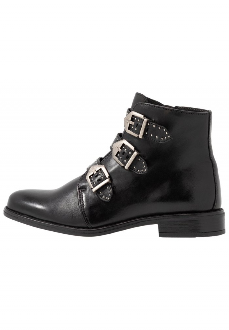 Anna Field Best Deal Leather Booties Stövletter Dam Svarta | SE-CIARNS897