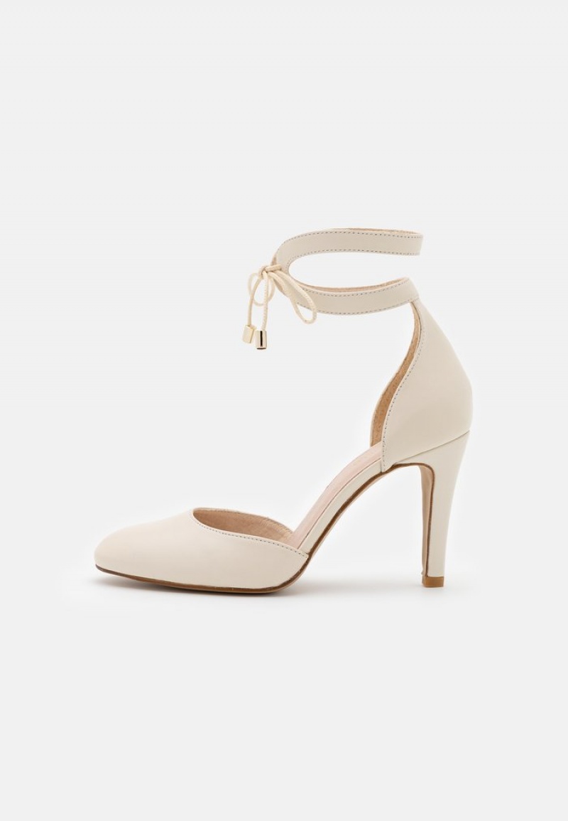 Anna Field Best Deal Leather Klassiska Heels Klackar Dam Beige | SE-JRIDAQ964