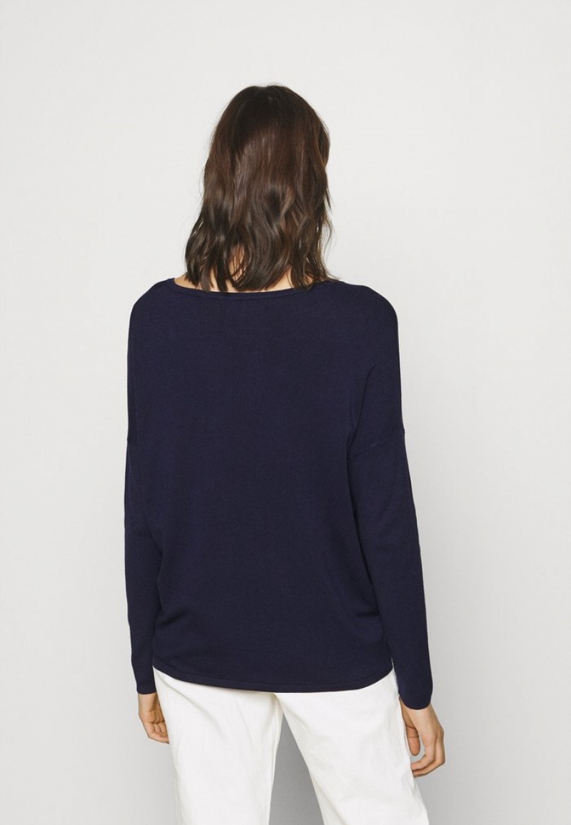 Anna Field Best Deal Relaxed Båt Neck Jumper Pullover Dam Mörkblå | SE-PYBKLD370