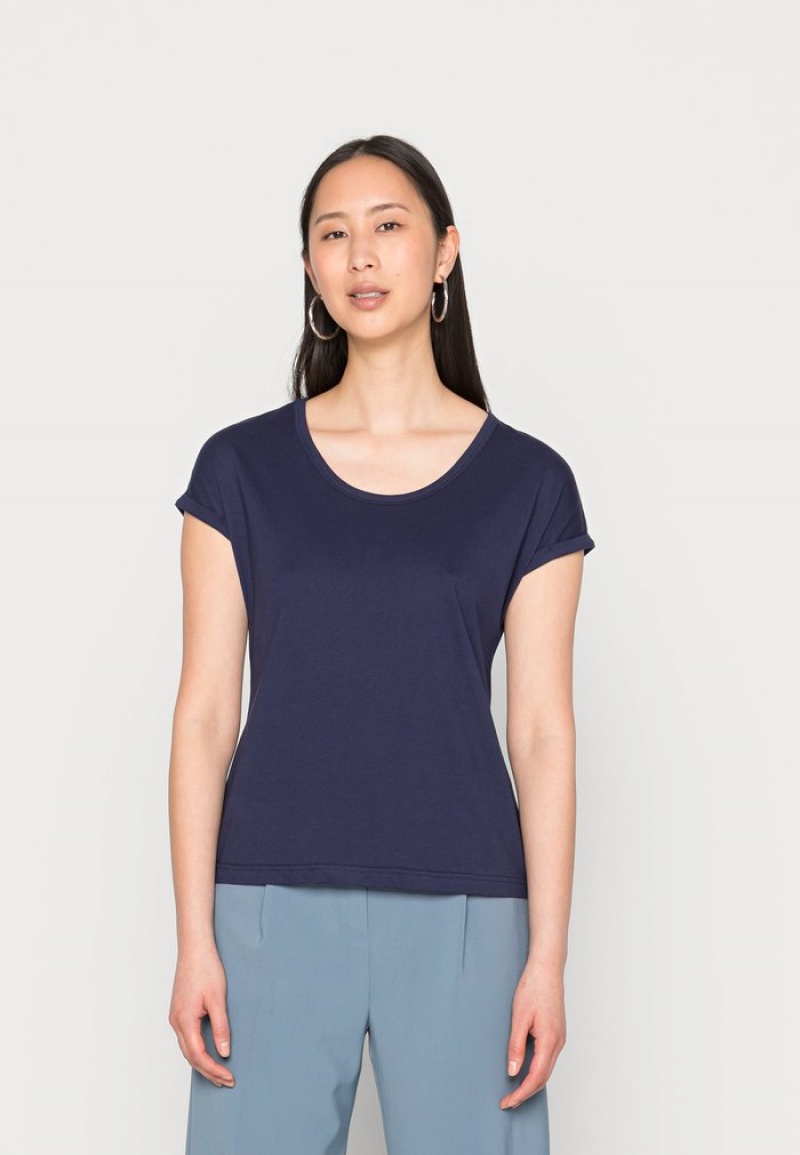 Anna Field Best Pirce Basic T-Shirt Dam Mörkblå | SE-NTGKWL821