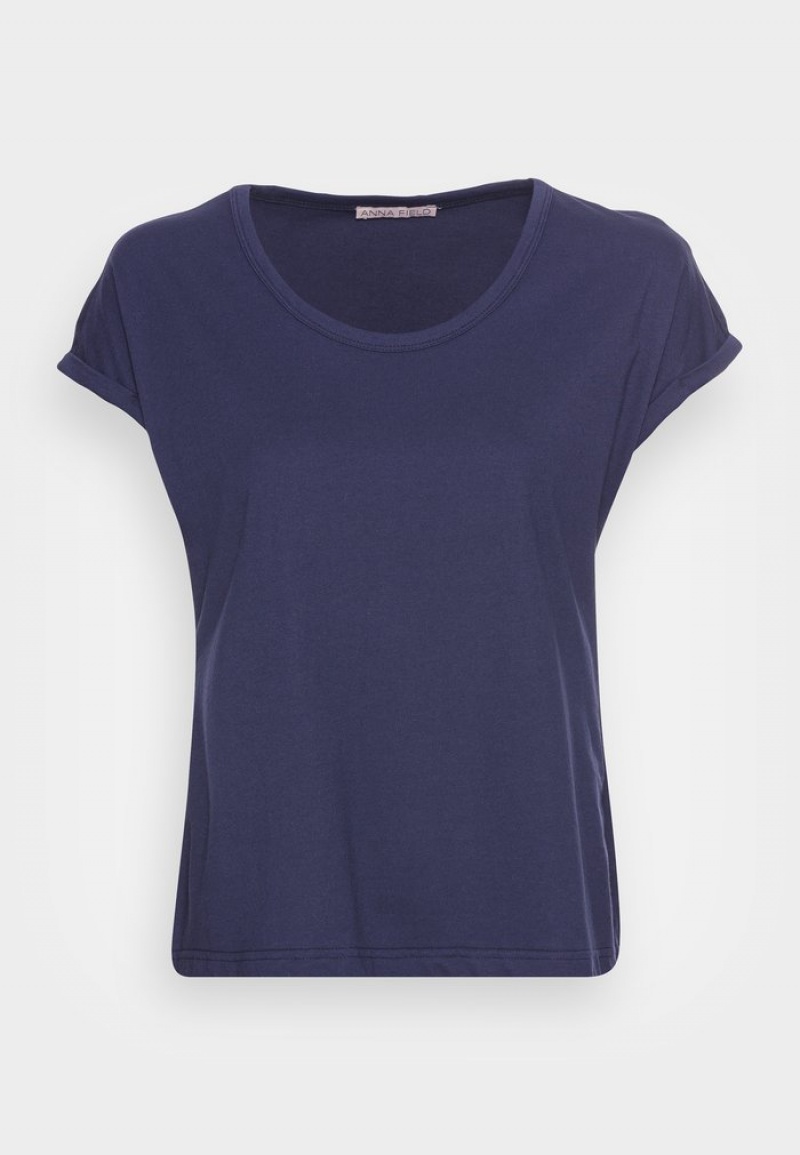 Anna Field Best Pirce Basic T-Shirt Dam Mörkblå | SE-NTGKWL821