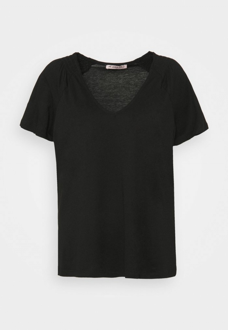 Anna Field Best Pirce Basic T-Shirt Dam Svarta | SE-TMCGHP591