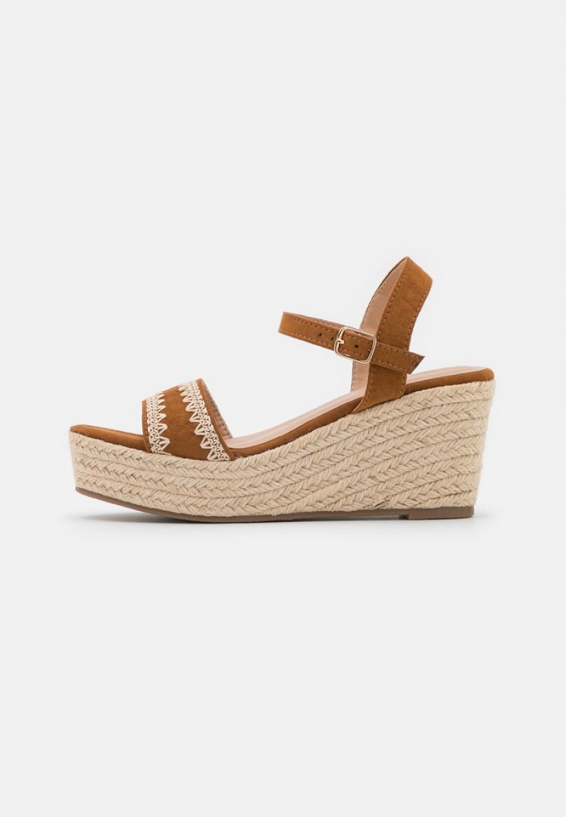 Anna Field Best Pirce Bekvämlighet Espadrilles Sandaler Dam Bruna | SE-EXMNLJ852