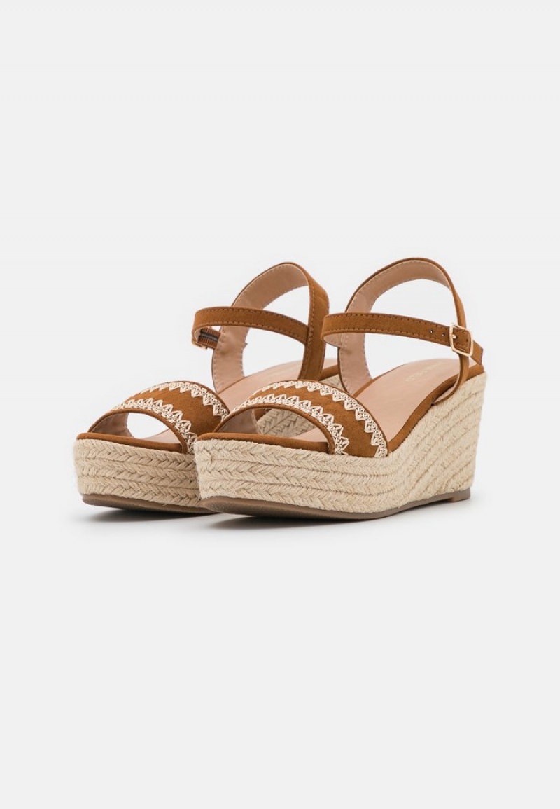 Anna Field Best Pirce Bekvämlighet Espadrilles Sandaler Dam Bruna | SE-EXMNLJ852