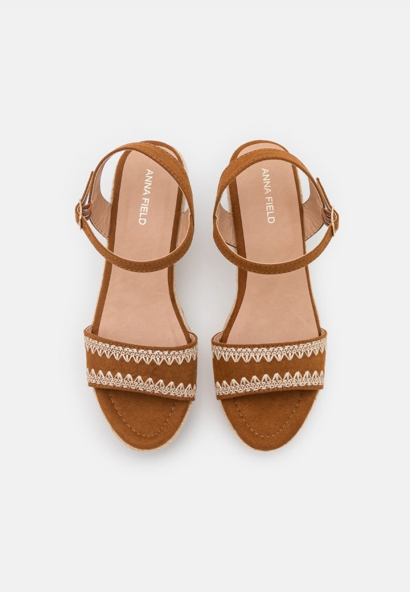 Anna Field Best Pirce Bekvämlighet Espadrilles Sandaler Dam Bruna | SE-EXMNLJ852