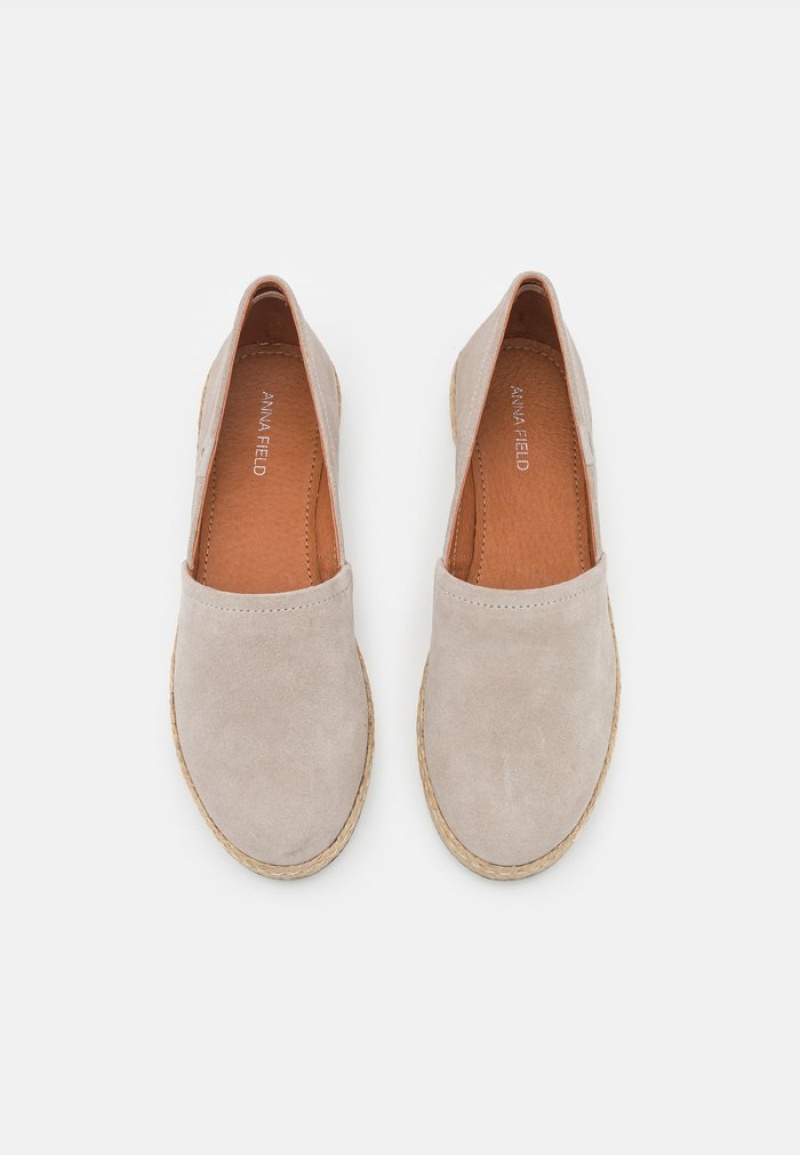 Anna Field Best Pirce Leather Espadrilles Låga Skor Dam Grå | SE-CETSRW895