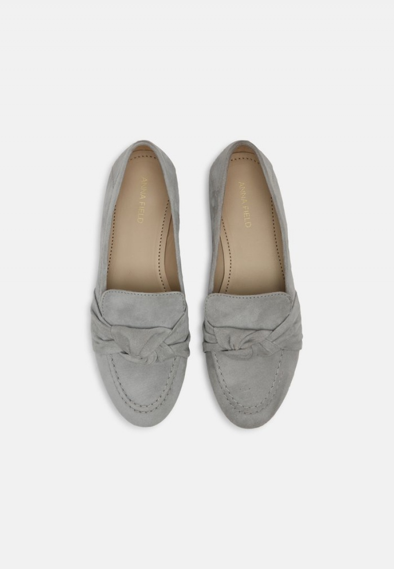 Anna Field Best Pirce Leather Slip-Ons Låga Skor Dam Blå | SE-XJAVYB856