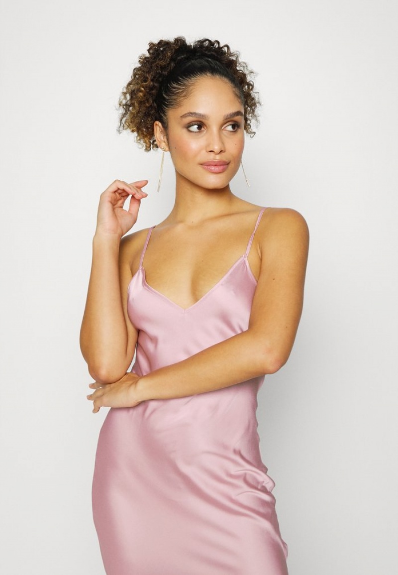 Anna Field Best Pirce Simple Satin Long Line Nightie Nattlinne Dam Rosa | SE-KGVHBI471