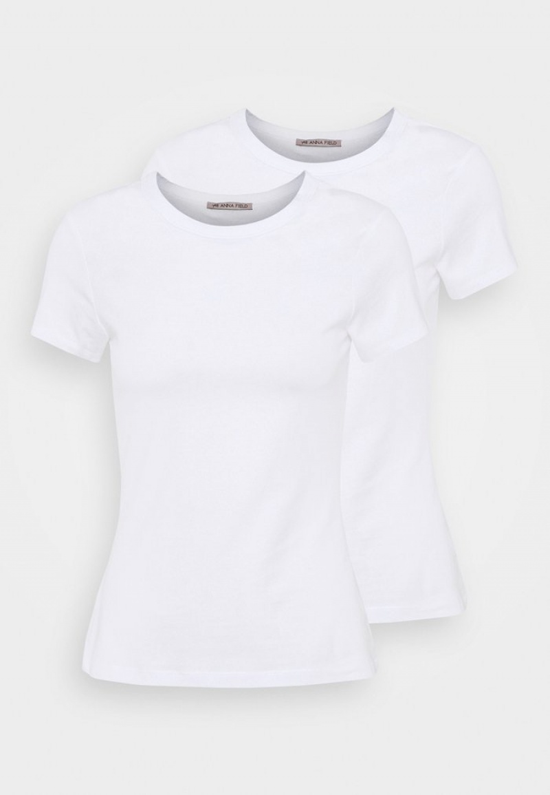 Anna Field Best Reviews Of 2 Pack Basic T-Shirt Dam Vita | SE-IYEJCX580