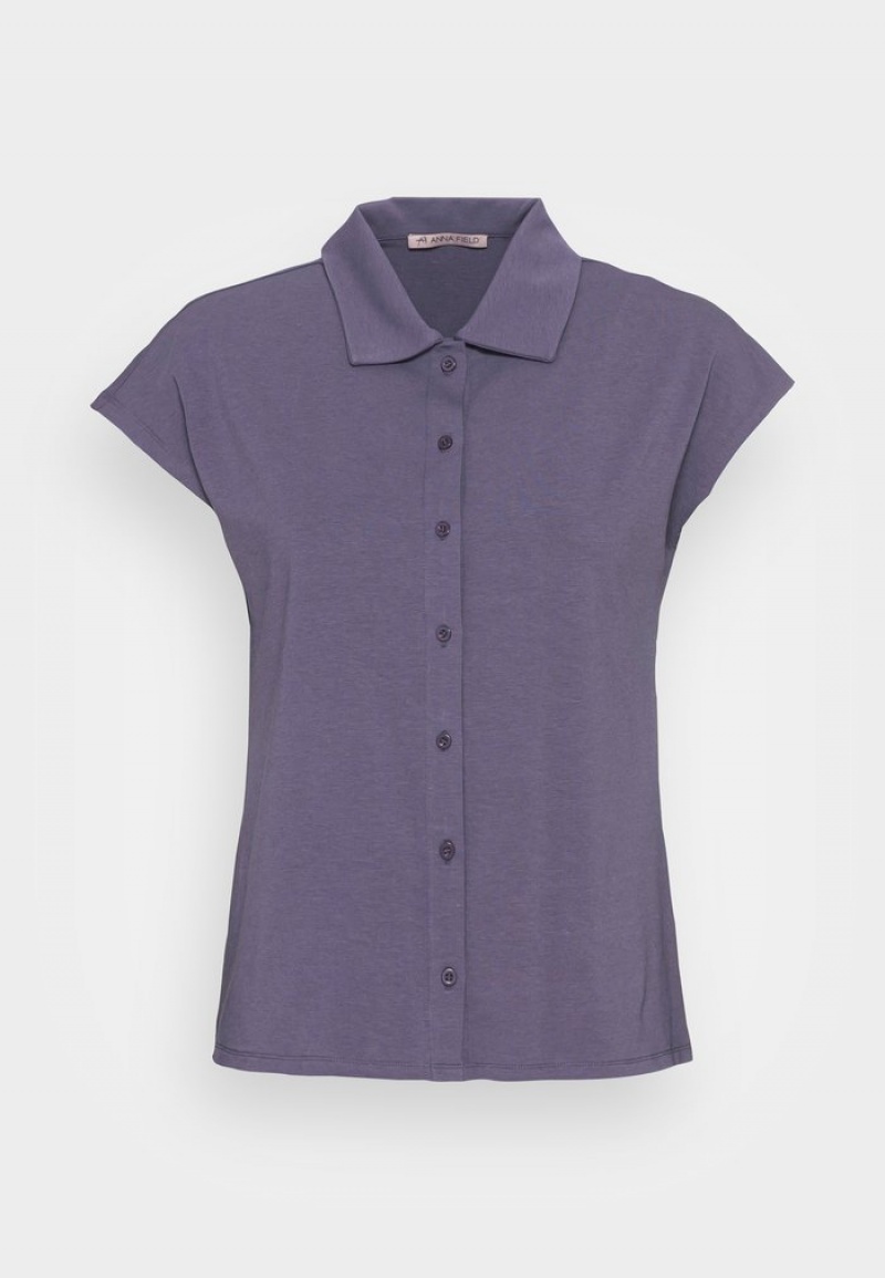 Anna Field Best Reviews Of Blouse Basic T-Shirt Dam Blå | SE-OFJRGQ125