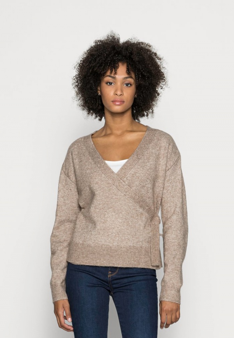 Anna Field Best Reviews Of Loose Fit Wrap Jumper Pullover Dam Grå Bruna | SE-PVHXOU684