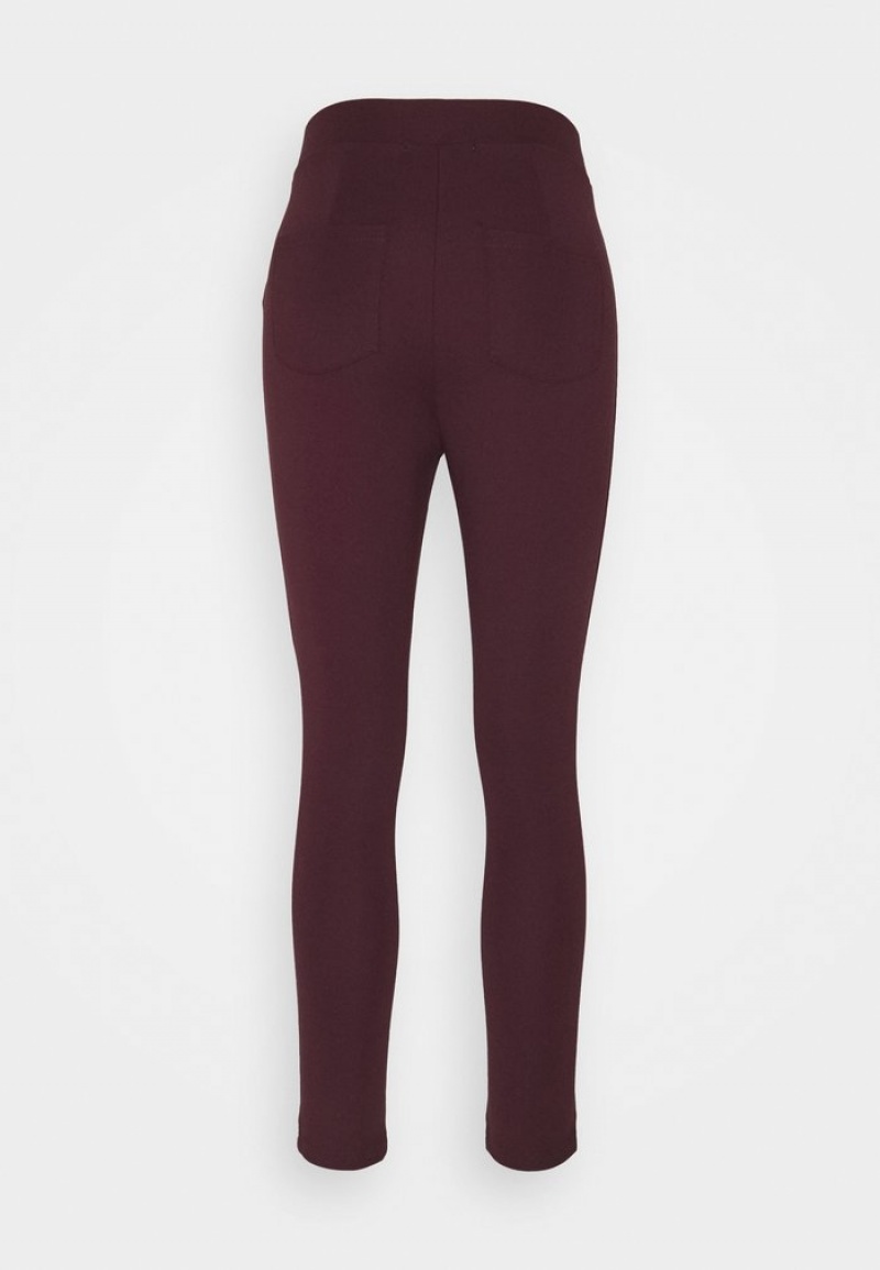 Anna Field Best Reviews Of Punto Legging With Zip Detail Långbyxor Dam Vinröda | SE-UNBPTC679