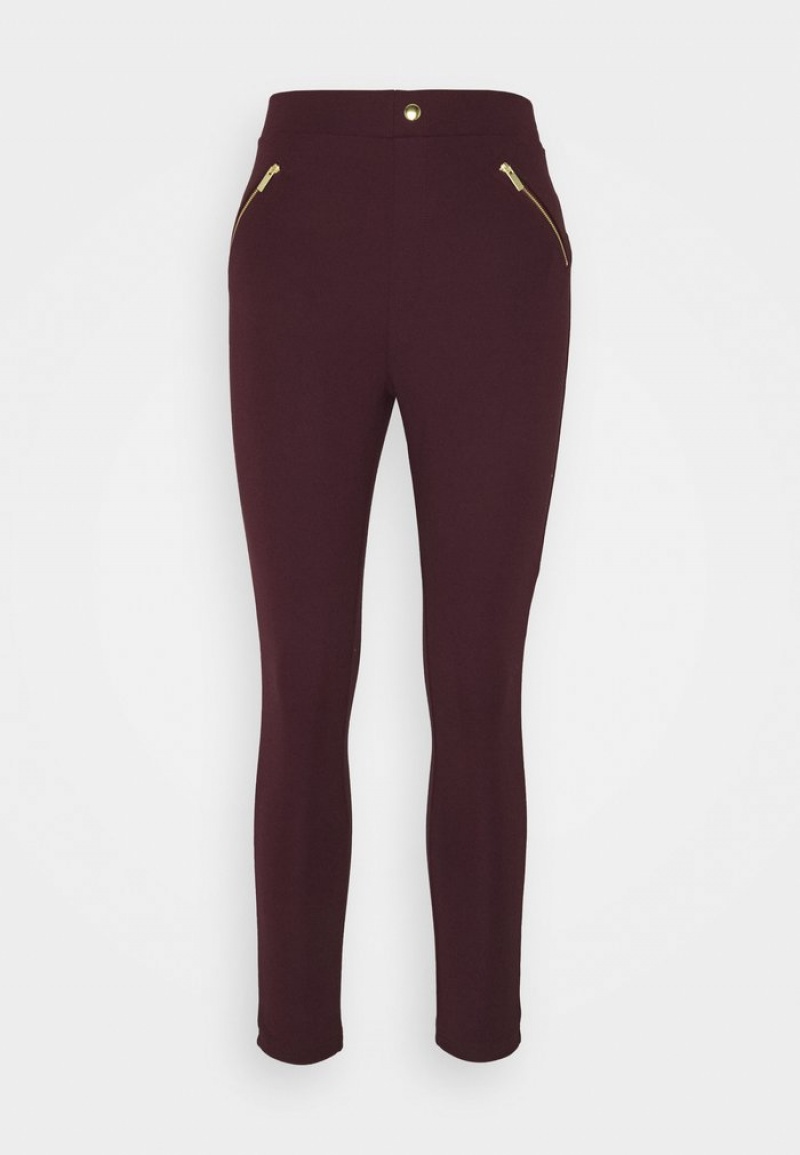 Anna Field Best Reviews Of Punto Legging With Zip Detail Långbyxor Dam Vinröda | SE-UNBPTC679