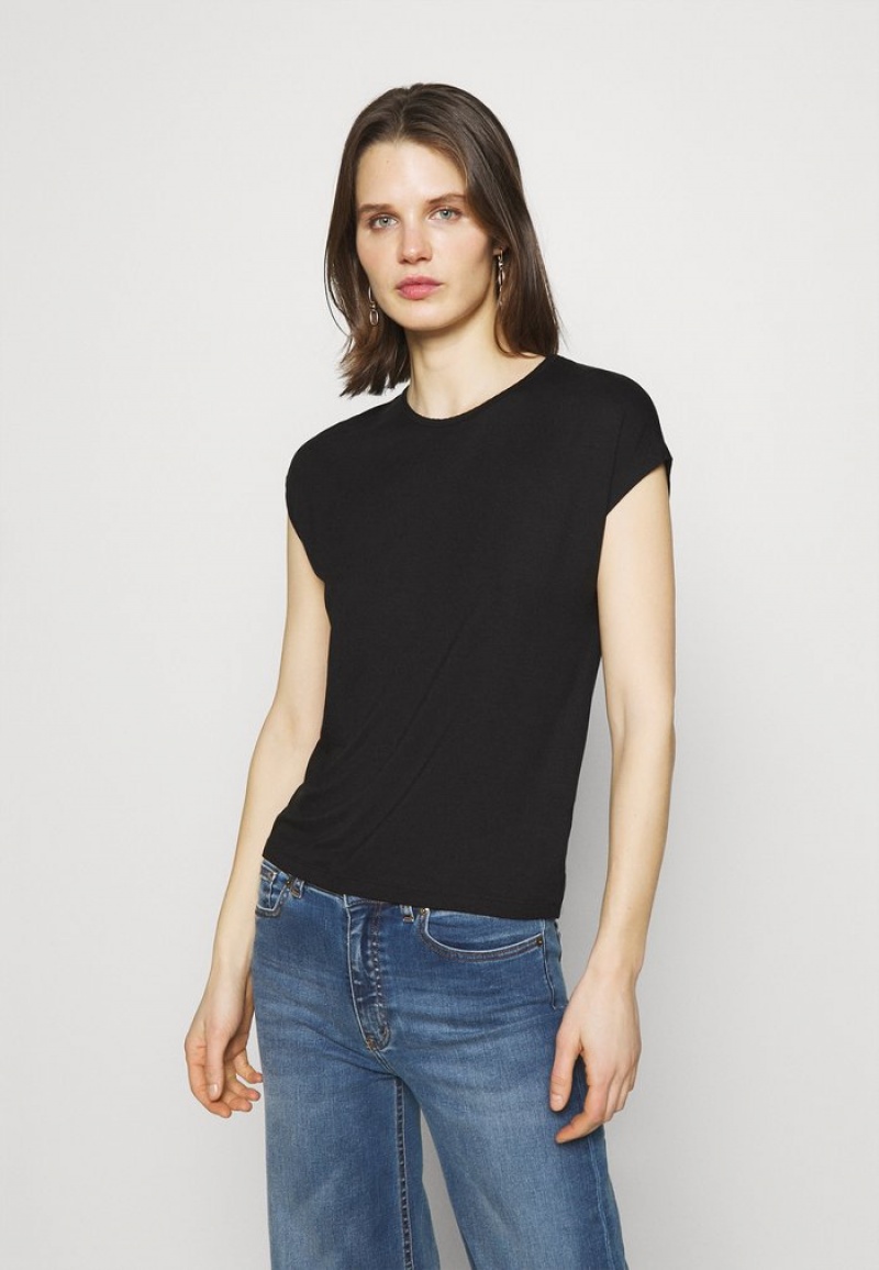 Anna Field Best Sale Basic T-Shirt Dam Svarta | SE-GIMWYK279