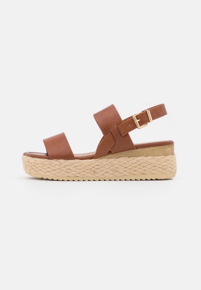 Anna Field Best Sale Bekvämlighet Espadrilles Sandaler Dam Bruna | SE-ASEUQO789