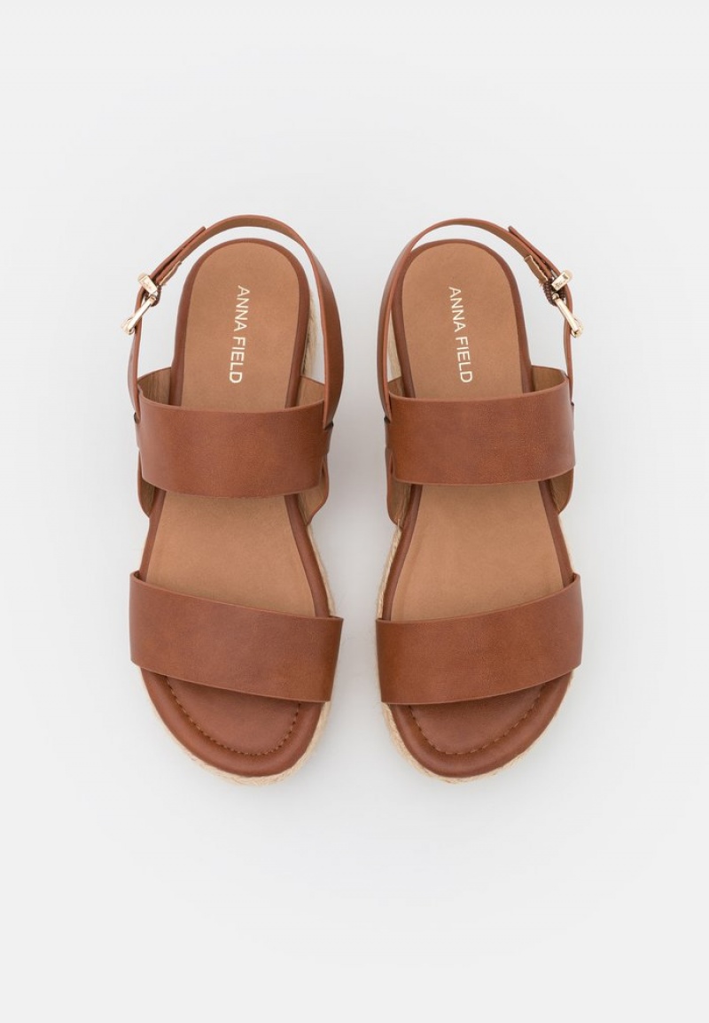 Anna Field Best Sale Bekvämlighet Espadrilles Sandaler Dam Bruna | SE-ASEUQO789