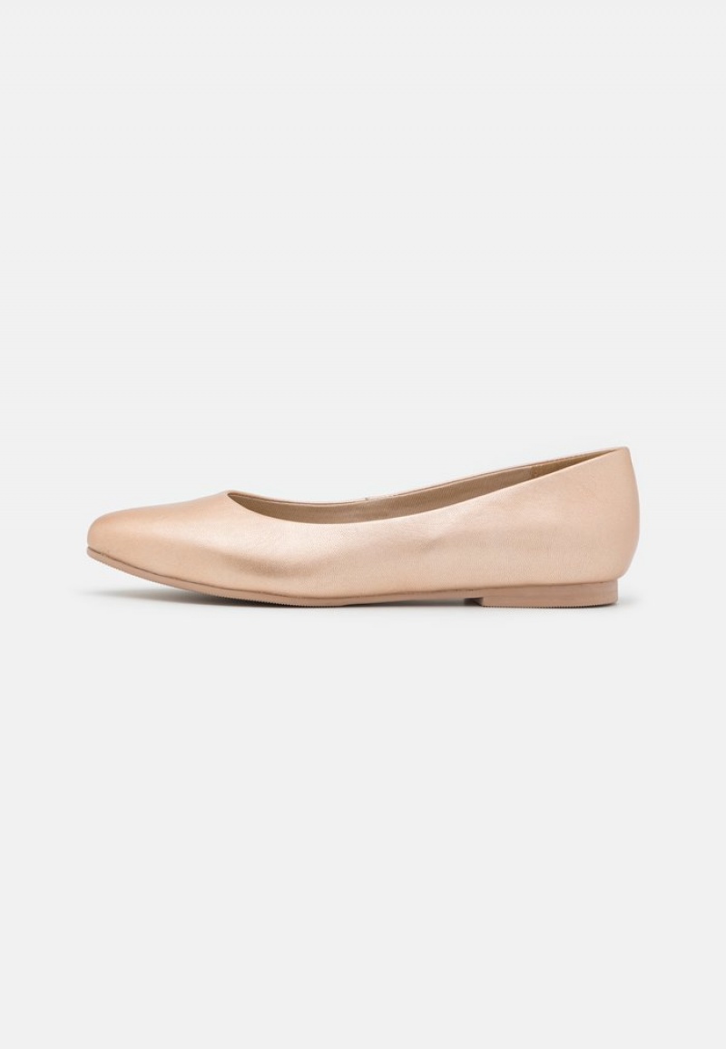 Anna Field Best Sale Leather Ballet Pumps Ballerina Dam Rosa Guld | SE-ZXHOWJ527