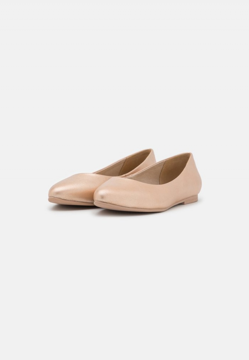 Anna Field Best Sale Leather Ballet Pumps Ballerina Dam Rosa Guld | SE-ZXHOWJ527