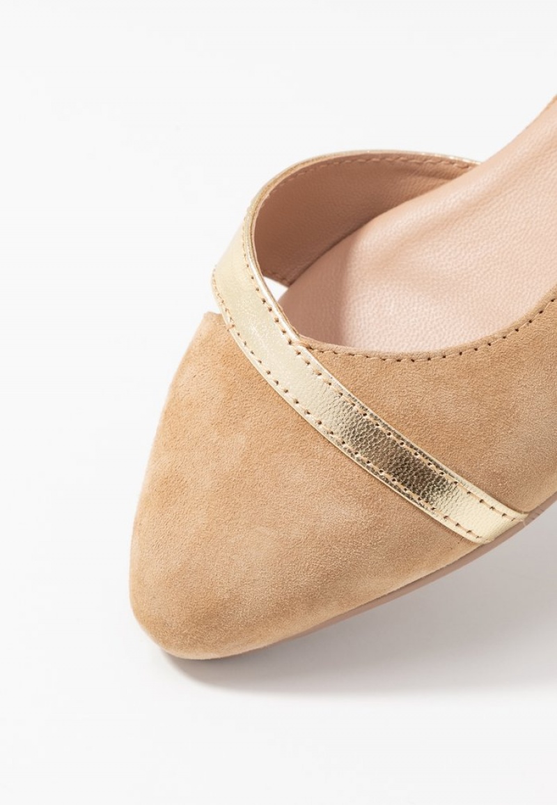 Anna Field Best Sale Leather Ballet Pumps Ballerina Dam Beige | SE-JHIYAW138