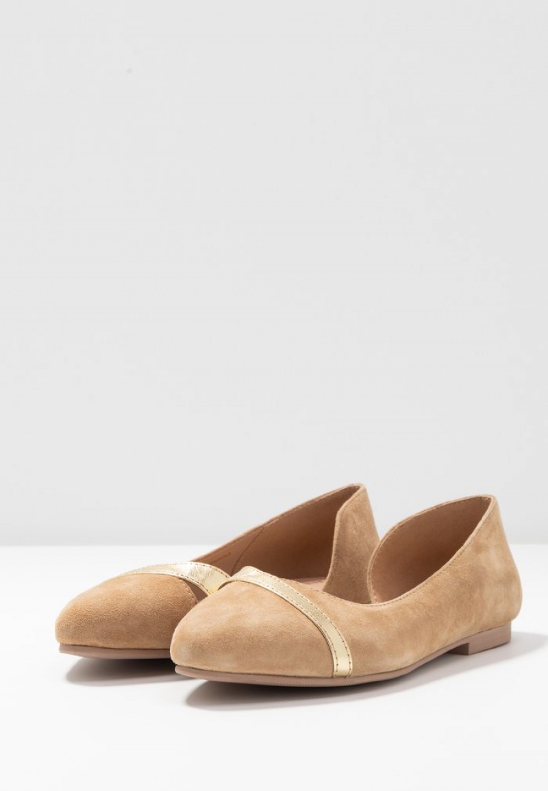 Anna Field Best Sale Leather Ballet Pumps Ballerina Dam Beige | SE-JHIYAW138