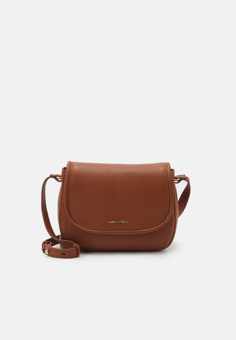 Anna Field Best Sale Leather Cross Body Väskor Dam Bruna | SE-BQROSC963