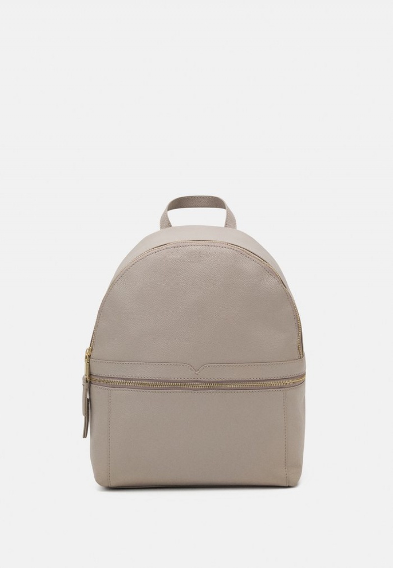 Anna Field Best Sale Leather Rucksack Ryggsäck Dam Grå Bruna | SE-DQEMRV284