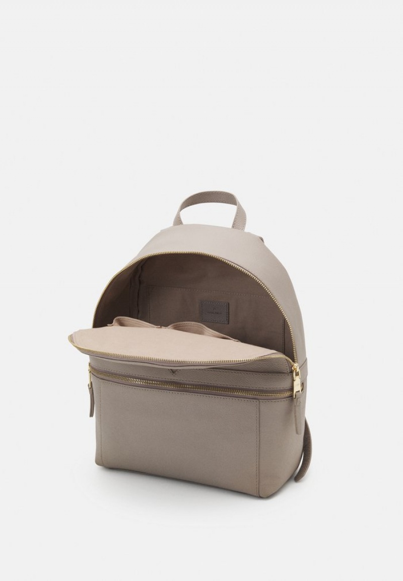 Anna Field Best Sale Leather Rucksack Ryggsäck Dam Grå Bruna | SE-DQEMRV284