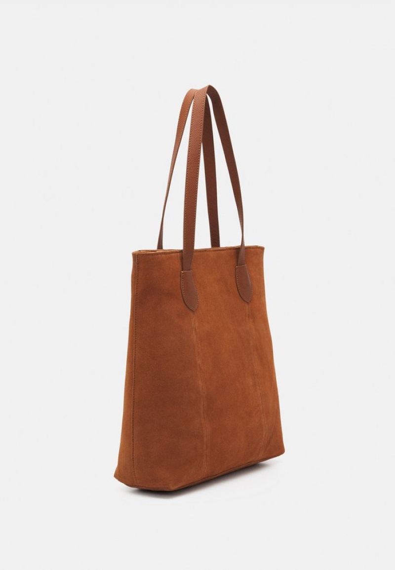 Anna Field Best Sale Leather Toteväska Dam Bruna | SE-JYQUBZ463